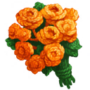 Bouquet of Orange Yarn Flowers